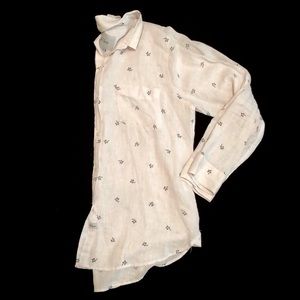 Rails “Charlie Black Palms” linen top